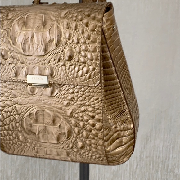 BRAHMIN NWT GOLD CREAM LEATHER BACKPACK - Picture 3 of 14